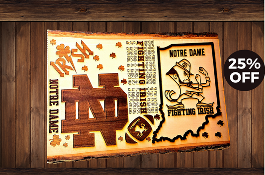 Notre Dame Fighting Irish Wooden Engrave Plaque