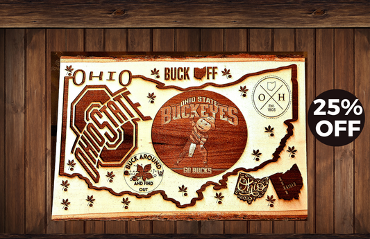 Ohio State Buckey's Wooden Engraved Plaque